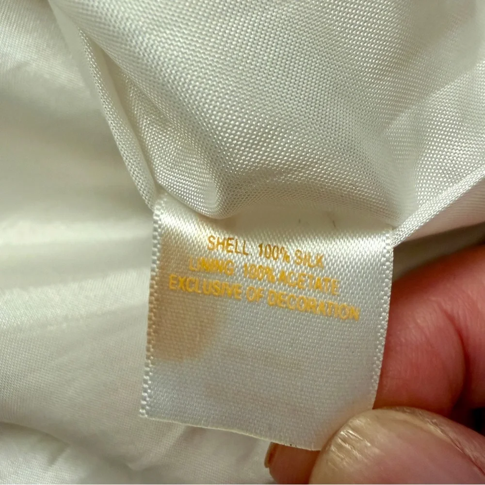 Kate‎ Spade 100% Silk Black Gold Embellished Gail Sheath Mini Dress White Size 0
